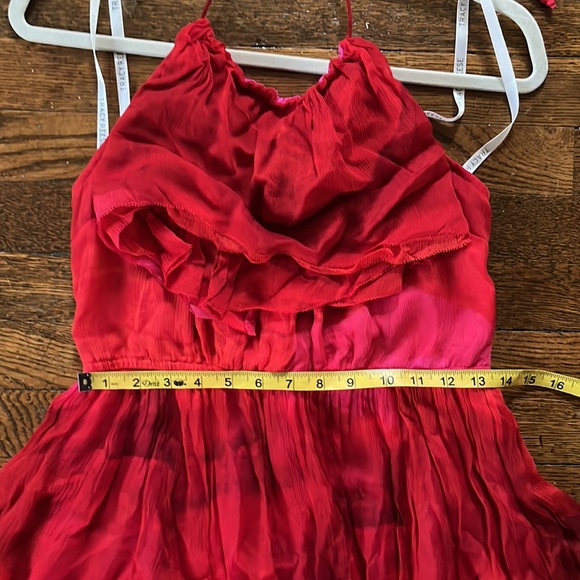 TRACY REESE Anthropologie Cascade Halter Dress Red Ombré - Picture 12 of 13